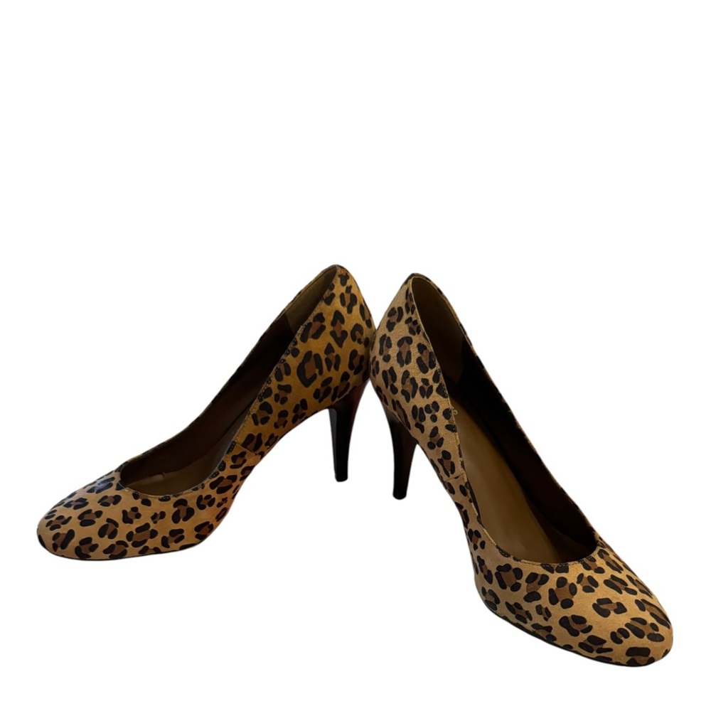 👠 LIZ CLAIBORNE Women’s Size 7 Leather Upper Leopard Heels